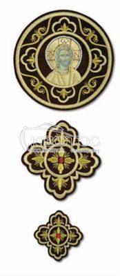 Ιερατικοί Σταυροί Σετ Μπορντό με Απεικόνιση Αγίου