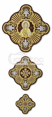 Ιερατικοί Σταυροί Σετ Μπορντό με Απεικόνιση Αγίου