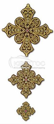 Ιερατικοί Σταυροί Σετ Μπορντό Σχέδιο Άνθη