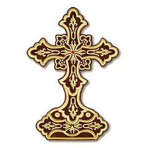 Μοτίφ Ραφτό Μπορντό Σταυρός 30x21cm