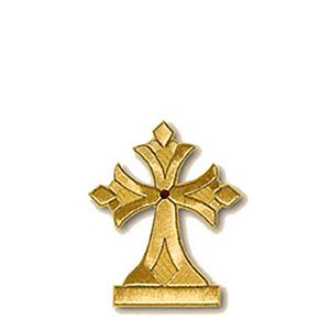 Μοτίφ Ραφτό Σταυρός 22x18cm με Κόκκινο Πετράδι