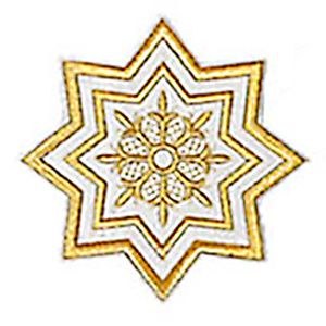 Μοτίφ Ραφτό Αστέρι Λευκό Χρυσοκέντητο