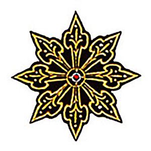 Μοτίφ Ραφτό Αστέρι με Κόκκινο Πετράδι