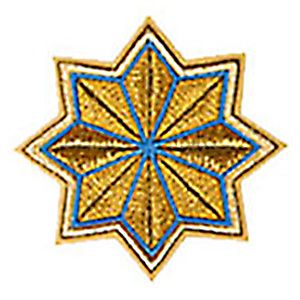 Μοτίφ Ραφτό Αστέρι Μπλε Περίγραμμα