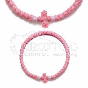 Κομποσχοίνι για το Χέρι Απαλό Ροζ με Ροζ Χάντρα