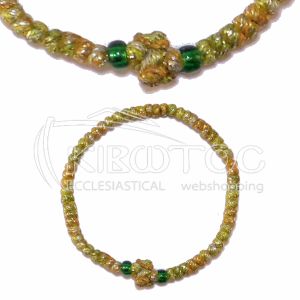 Κομποσχοίνι για το Χέρι Πολύχρωμο με Διάφανη Πράσινη Χάντρα