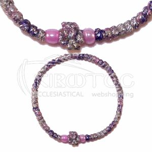 Κομποσχοίνι για το Χέρι Πολύχρωμο με Ροζ Χάντρα