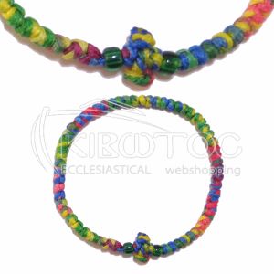 Κομποσχοίνι για το Χέρι Πολύχρωμο με Πράσινη Διάφανη Χάντρα