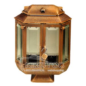 Καντήλι Μνημείου Μπρούτζινο Χρυσό Οκτάπλευρο με Λουκέτο