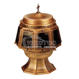 Καντήλι Μνημείου Μπρούτζινο Χρυσό Δορυφόρος Σαγρέ Επιφάνεια