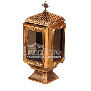 Καντήλι Μνημείου Μπρούτζινο Χρυσό Σαγρέ Επιφάνεια Τετράπλευρο