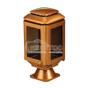 Καντήλι Μνημείου Μπρούτζινο Χρυσό Τετράπλευρο Λεία Επιφάνεια