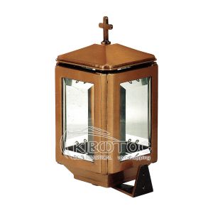 Καντήλι για Μνήμα Μπρούτζινο Επιτοίχιο Χρυσό Τετράπλευρο