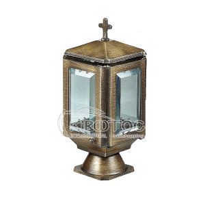 Καντήλι Μνημείου Μπρούτζινο Χρυσό Τετράπλευρο Οικονομικός