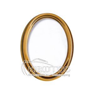 Κορνίζα για Μνήμα Μπρούτζινη Χρυσή Οβάλ Επιτοίχια Λεία