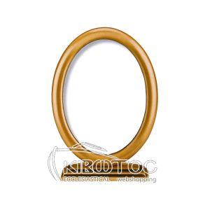 Κορνίζα για Μνήμα Μπρούτζινη Χρυσή Λεία Οβάλ με Βάση