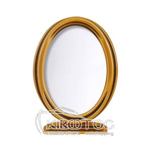 Κορνίζα για Μνήμα Μπρούτζινη Χρυσή Λεία Επιφάνεια Οβάλ με Βάση