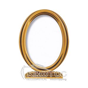 Κορνίζα για Μνήμα Μπρούτζινη Χρυσή Οβάλ Λεία Επιφάνεια με Βάση