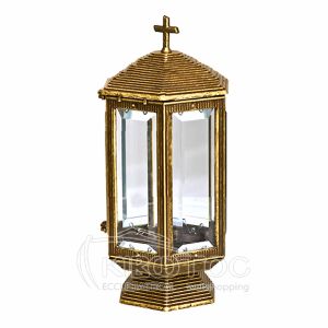 Καντήλι για Μνήμα Μπρούτζινο Πυραμίδα Χρυσό Οικονομικό