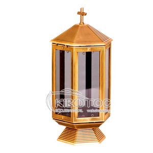 Καντήλι για Μνήμα Μπρούτζινο Εξάπλευρο Χρυσό