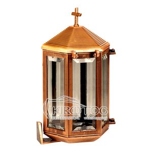 Καντήλι Μνημείου Μπρούτζινο Χρυσό Εξάπλευρο Επιτοίχιο