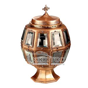 Καντήλι για Μνήμα Μπρούτζινο Χρυσό Δορυφόρος Κρύσταλλο Σαγρέ Επιφάνεια