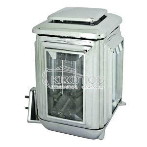 Καντήλι Μνημείου Μπρούτζινο Ασημί Τετράπλευρο Επιτοίχιο