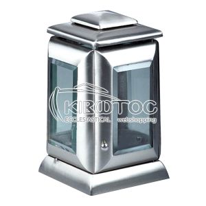 Καντήλι για Μνήμα Μπρούτζινο Ασημί Σατινέ Οικονομικό Τετράπλευρο 