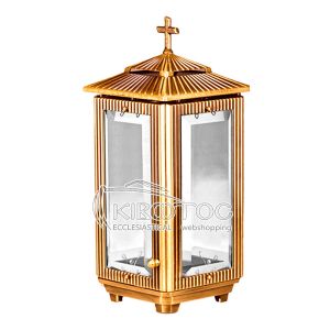 Καντήλι Μνημείου Μπρούτζινο Τετράπλευρο Χρυσό Οικονομικό