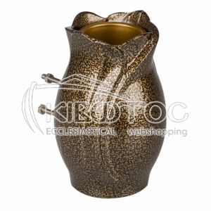 Ανθοδοχείο Μνημείου Αλουμίνιο Χρυσό-Μαύρο Λουλούδι