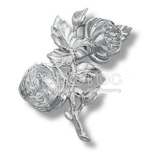 Διακοσμητικό για Μνήματα Τριαντάφυλλο Ασημί Αριστερά