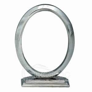 Κορνίζα για Μνήμα Μπρούτζινη Ασημί Οβάλ Λεία με Βάση Οικονομικό