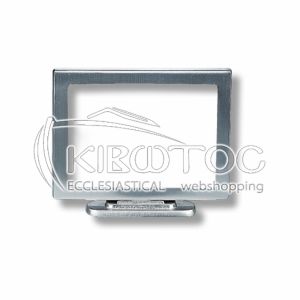 Κορνίζα για Μνήμα Μπρούτζινη Σατινέ Ασημί Παραλληλόγραμμη με Βάση