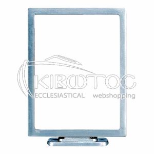 Κορνίζα για Μνήμα Μπρούτζινη Σατινέ Ασημί Παραλληλόγραμμη Λεία με Βάση