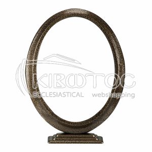 Κορνίζα για Μνήμα Αλουμινίου Χρυσό-Μαύρο Οβάλ με Βάση