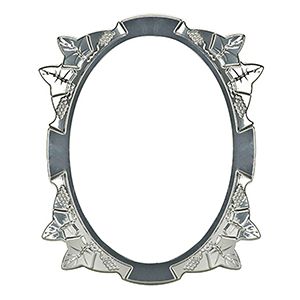 Κορνίζα για Μνήμα Αλουμινίου Ασημί Οβάλ Επιτοίχια