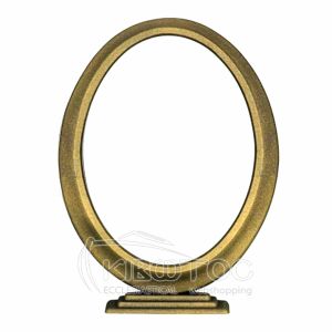 Κορνίζα για Μνήμα Αλουμινίου Λαδί Οβάλ με Βάση