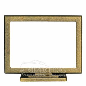 Κορνίζα για Μνήμα Αλουμινίου Λαδί Παραλληλόγραμμη με Βάση