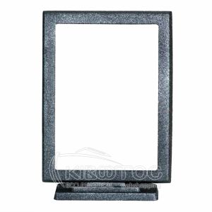 Κορνίζα για Μνήμα Αλουμινίου Μαύρο-Ασημί Παραλληλόγραμμη με Βάση Οικονομική