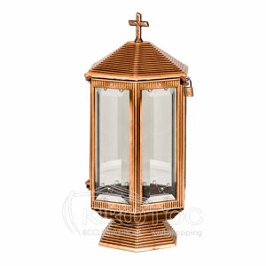 Καντήλι για Μνήμα Μπρούτζινο Χρυσό Λουκέτο Εξάπλευρο