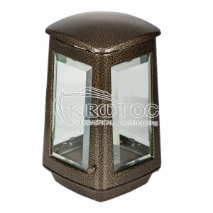 Καντήλι για Μνήμα Αλουμίνιο Χρυσό-Μαύρο Οικονομικό