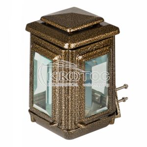 Καντήλι για Μνήμα Αλουμίνιο Χρυσό-Μαύρο Επιτοίχιο