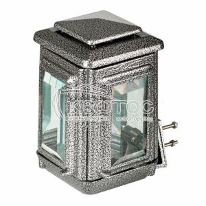 Καντήλι για Μνήμα Αλουμίνιο Ασημί-Μαύρο Επιτοίχιο