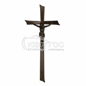 Σταυρός για Μνήμα Αλουμινίου Χρυσό-Μαύρο Εσταυρωμένος