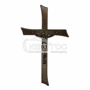 Σταυρός για Μνήμα Αλουμινίου Χρυσό-Μαύρο με Εσταυρωμένο