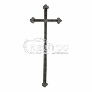 Σταυρός για Μνήμα Αλουμινίου Ασημί-Μαύρο Ανάγλυφος