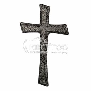Σταυρός για Μνήμα Αλουμινίου Ασημί-Μαύρο Σαγρέ