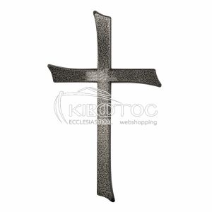 Σταυρός για Μνήμα Αλουμινίου Ασημί-Μαύρο Σαγρέ Οικονομικός
