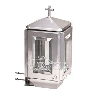 Καντήλι για Μνήμα Αλουμίνιο Ασημί Τετράπλευρο Επιτοίχιο