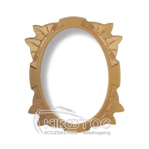 Κορνίζα για Μνήμα Αλουμινίου Χρυσή Οβάλ Επιτοίχια Άμπελος